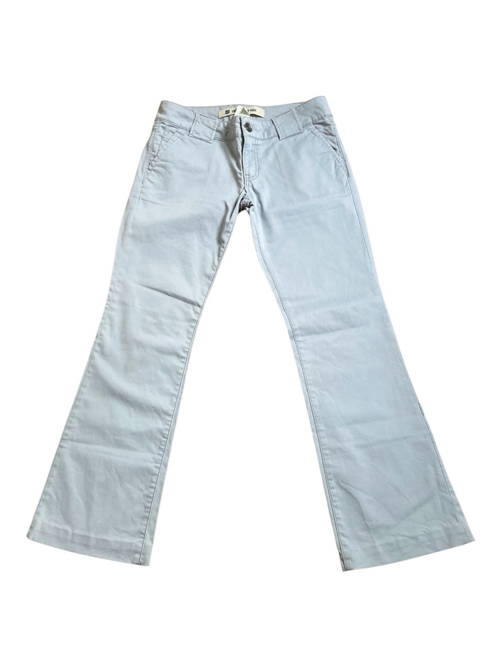 Gap Ultra Low Rise Stretch Pants Gray Size 4 Y2K Slim Bootcut Hemmed